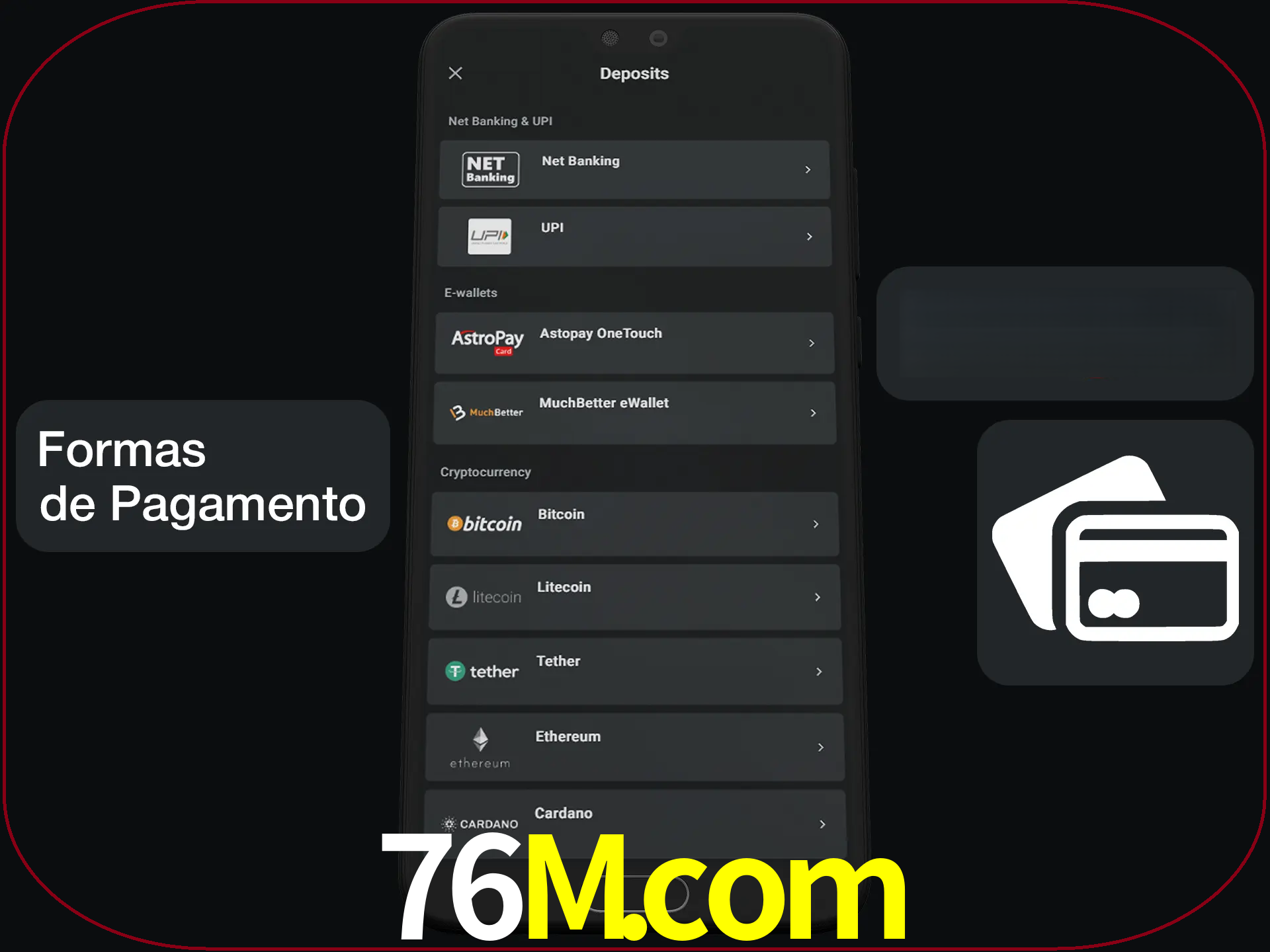 Escolha a forma de pagamento de sua preferência.