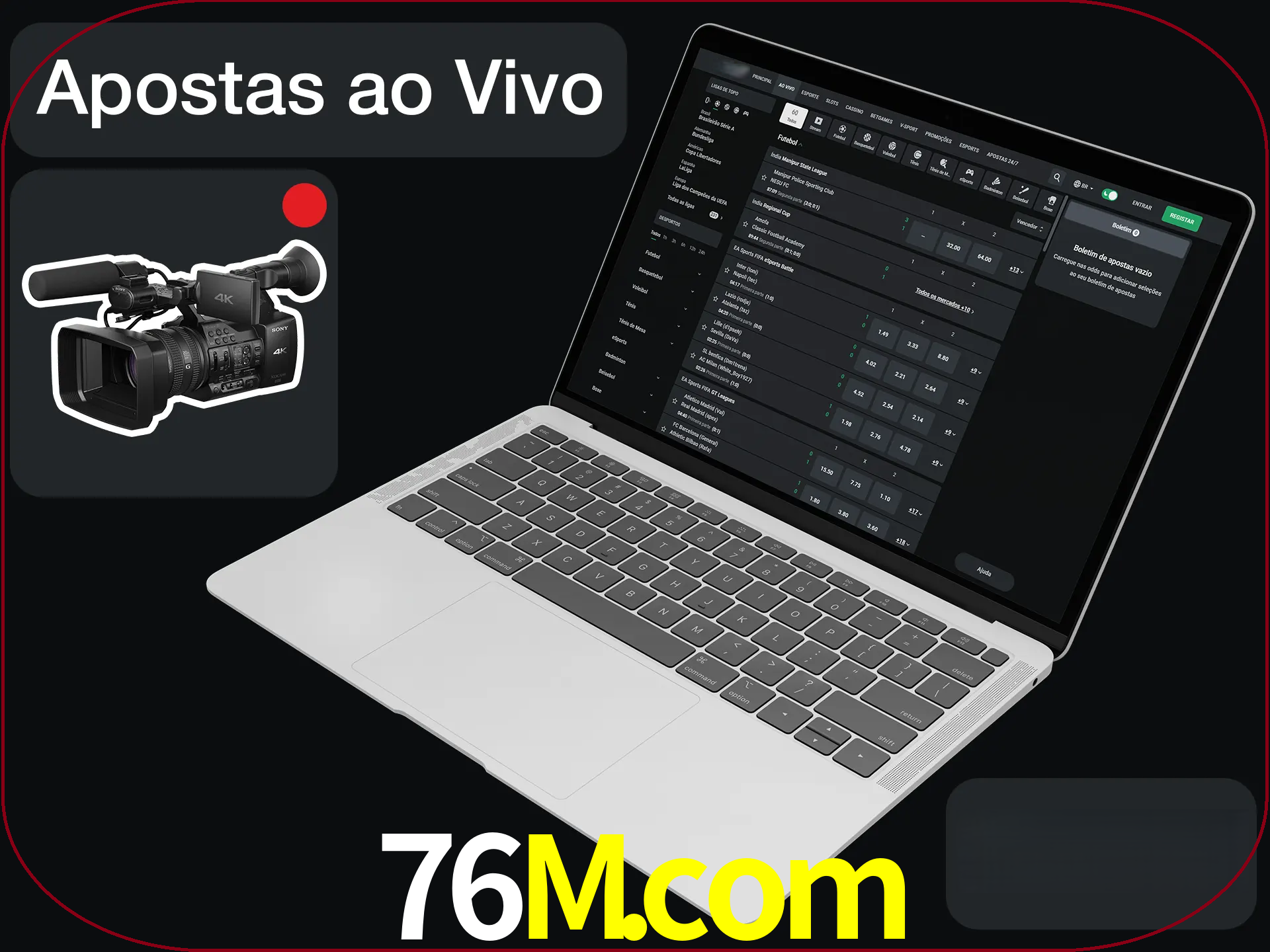 Aposte em formato ao vivo em nosso site.